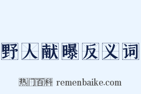 野人献曝反义词是什么意思的图片